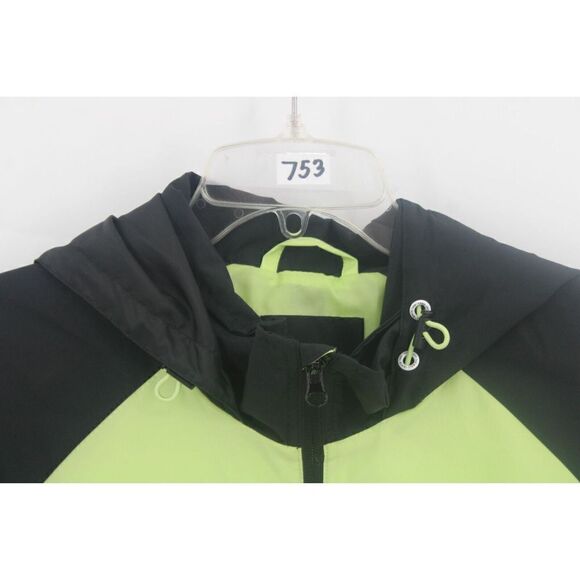 VANS MENS XL OFF THE WALL ANORAK WATER REISTANT HOODED CHECKEROARD JACKET NEON - Picture 2 of 9